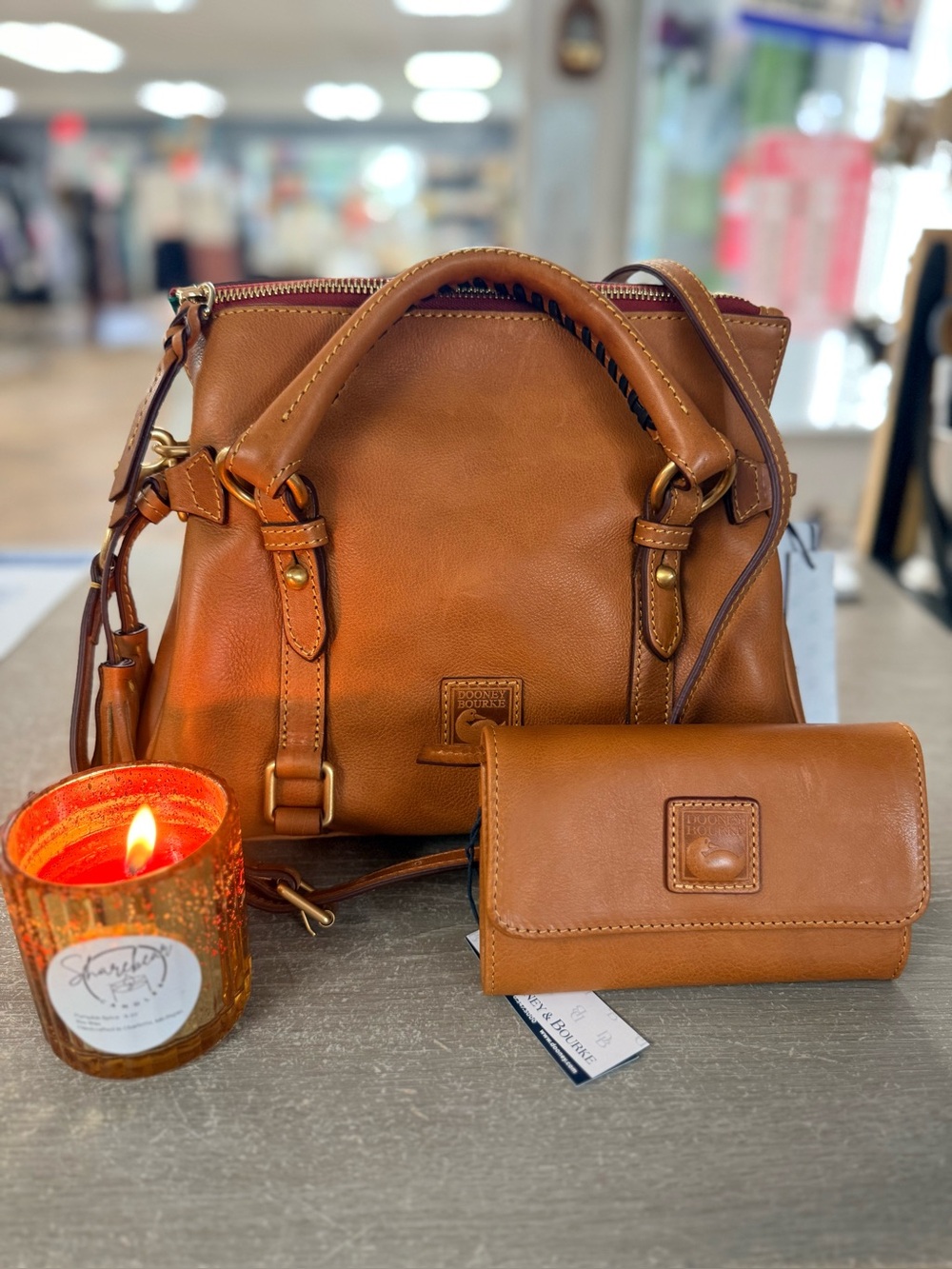 DOONEY & BOURKE NWT LEATHER SATCHEL + MATCHING WALLET SET 🤎